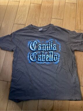Gray Graphic Tee with Camila Cabello -bubble print